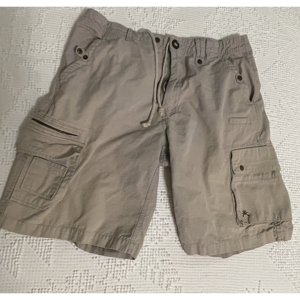 Vintage Italian Made Brekka  Cotton Cargo Shorts Zipper Multi Pocket Size M